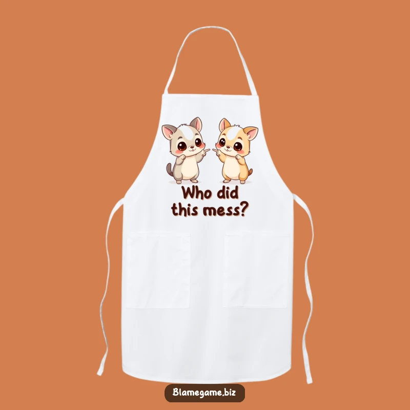 Funny Blame Blame Game Apron: Accusing Animals Kitchen Fun, Perfect Funny Gift