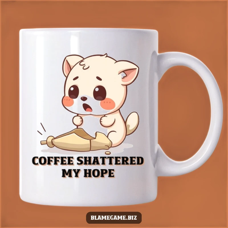 Funny Surprised Animal Mug: Tiny Broken Object Surprise, Perfect Gift for Bewildered