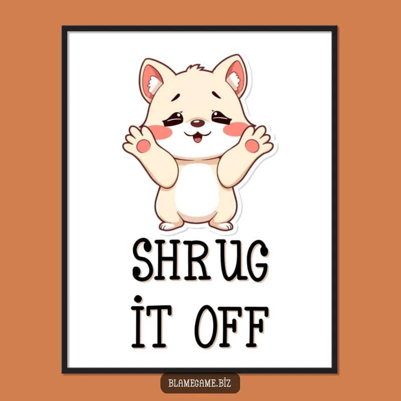 Funny Innocent Shrug Digital Art: Mischievous Animal Print for Instant Charm, Funny Gift