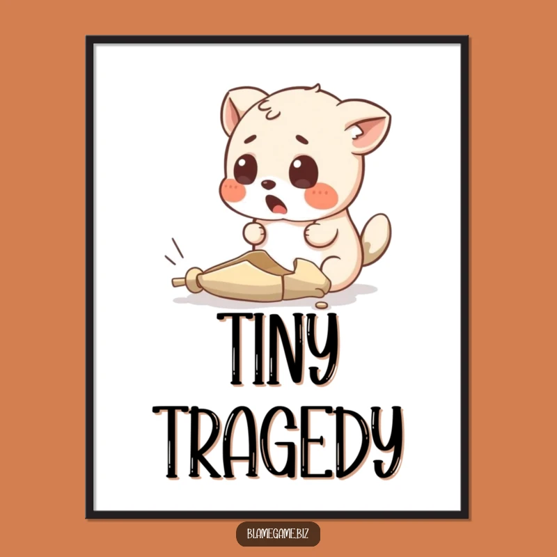 Funny Surprised Animal Digital Art: Tiny Broken Object Print for Instant Shock, Funny Gift