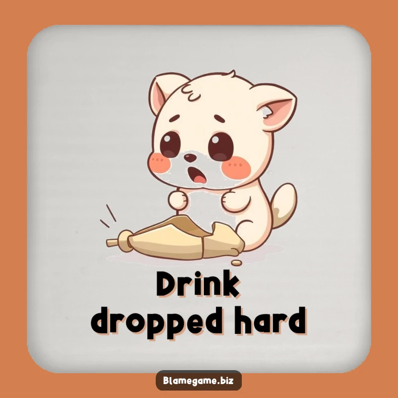 Funny Surprised Animal Coasters (Set of 4): Tiny Broken Object Protection, Funny Gift