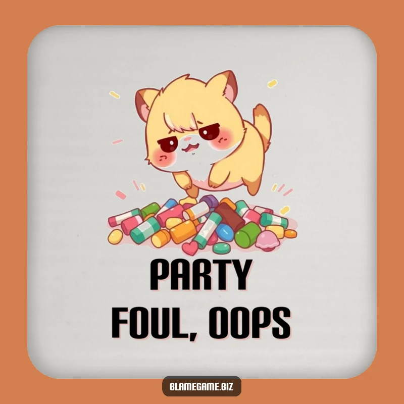 Funny Tripping Animal Coasters (Set of 4): Colorful Chaos Protection, Funny Gift