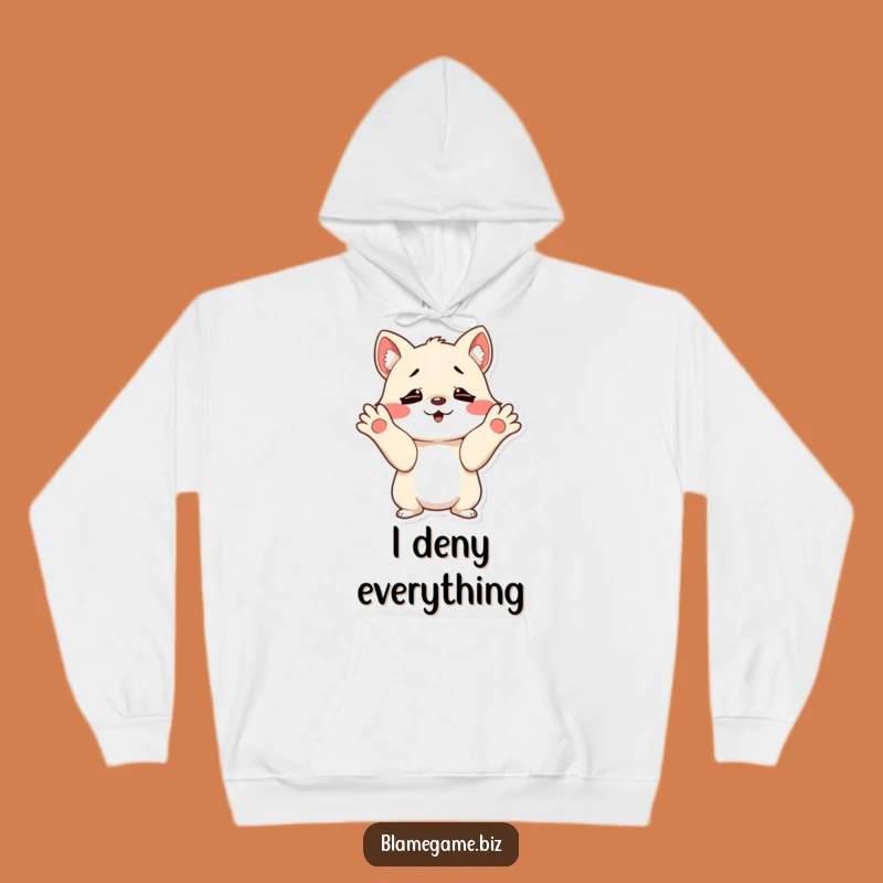 Cozy Funny Innocent Shrug Hoodie: Mischievous Animal Comfort, Ultimate Funny Gift