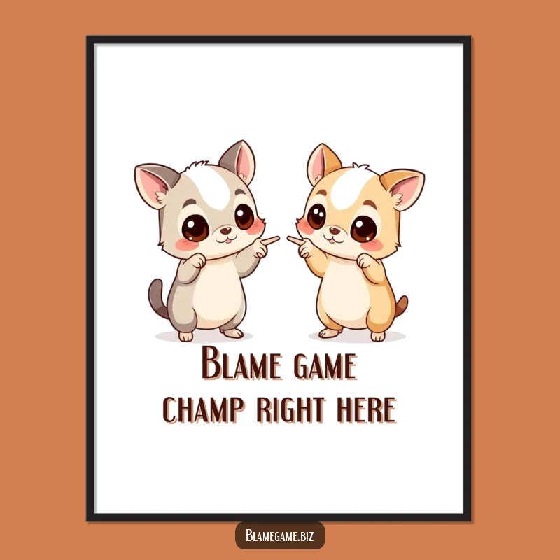 Two Animals Pointing Accusingly: Funny Free Printable Wall Art Decor, Humorous Downloadable Art