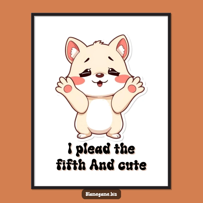 Shrugging Animal: Funny Free Printable Wall Art Decor, Innocent Mischief Downloadable Art