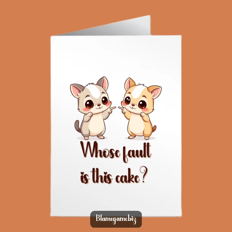 Free Printable Birthday Card: Funny Blame Game Animals, Downloadable Joyful Gift