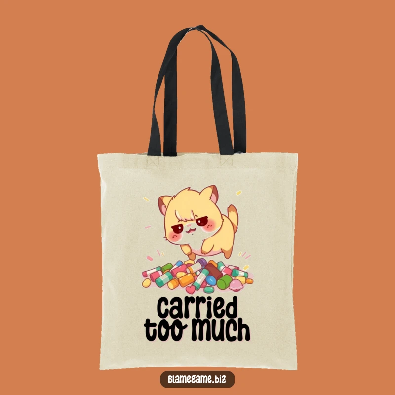 Funny Tripping Animal Tote Bag: Colorful Chaos Carry-All, Perfect Funny Gift