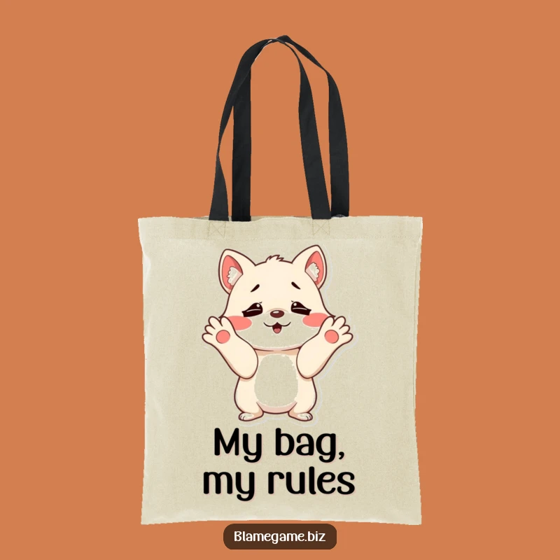 Funny Innocent Shrug Tote Bag: Mischievous Paws Carry-All, Perfect Funny Gift